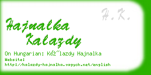 hajnalka kalazdy business card